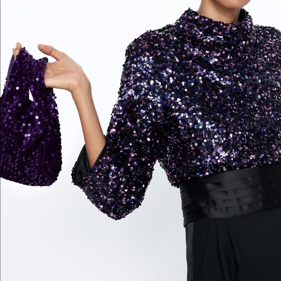 Zara purple glitter purse - Picture 2 of 5